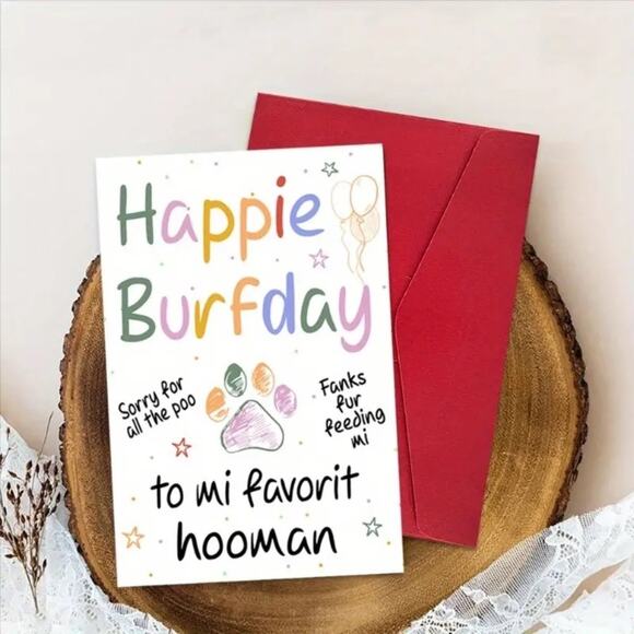 Birthday Funny Card from your Pet - 4.72" x 5.12" - Picture 2 of 5
